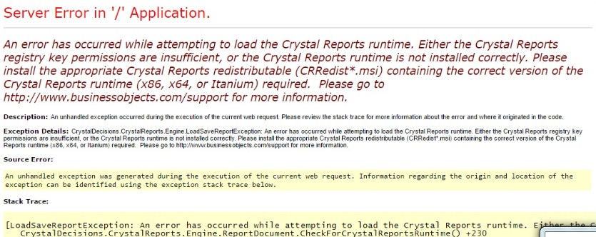 crystal reports redistributable x64